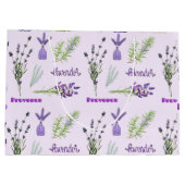 Paarse lavender Flowers en Lavender Bunches Groot Cadeauzakje (Achterkant)