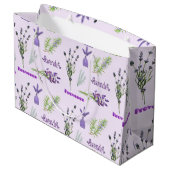 Paarse lavender Flowers en Lavender Bunches Groot Cadeauzakje (Achterkant Gekanteld)
