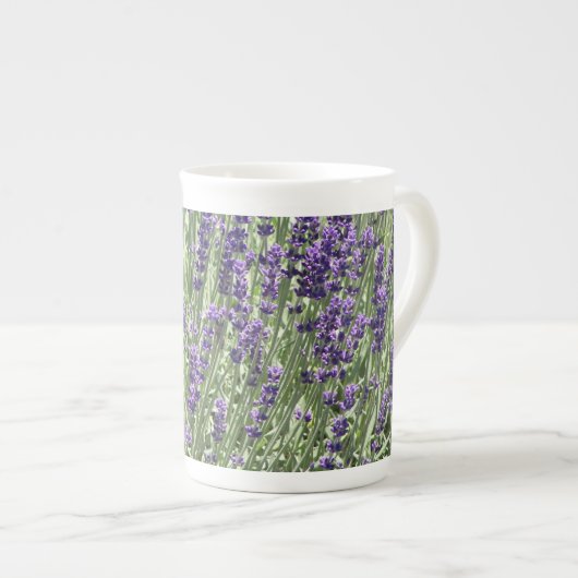 Paarse lavender Flowers Floral Porselein Kop (Voorkant rechts)