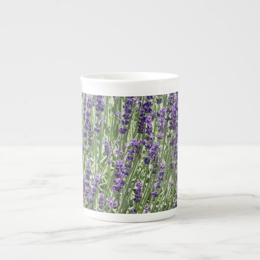 Paarse lavender Flowers Floral Porselein Kop (Voorkant)