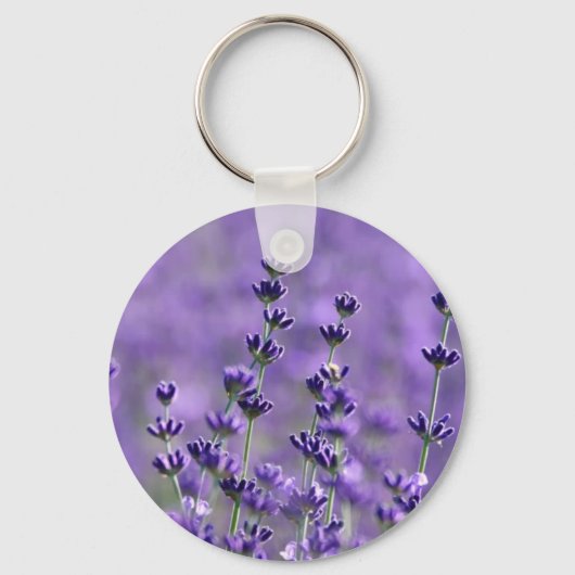 Paarse lavender Flowers Floral Sleutelhanger (Voorkant)