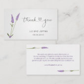 Paarse lavender Flowers Hartelijk dank Plaatskaartje (Voorkant / Achterkant)