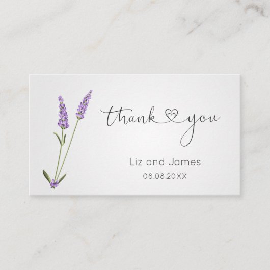 Paarse lavender Flowers Hartelijk dank Plaatskaartje (Voorkant)
