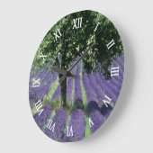 Paarse lavender Flowers Olive Trees Art Painting Grote Klok (Hoek)