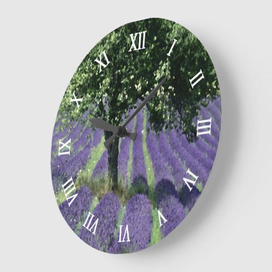 Paarse lavender Flowers Olive Trees Art Painting Grote Klok (Hoek)