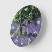 Paarse lavender Flowers Olive Trees Art Painting Ronde Klok (Hoek)