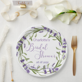 Paarse lavender Flowers Papieren Bordje
