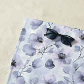 Paarse lavender Flowers Strandlaken (In situ)