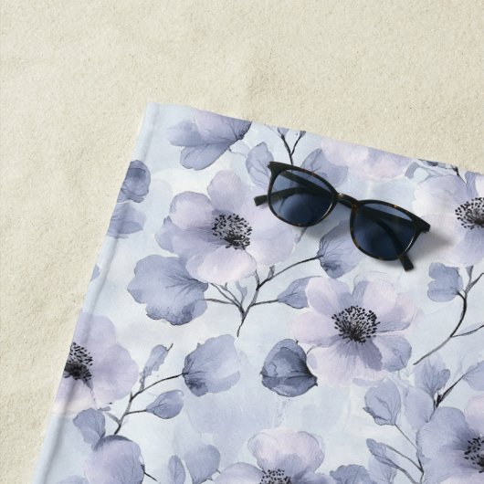 Paarse lavender Flowers Strandlaken (In situ)