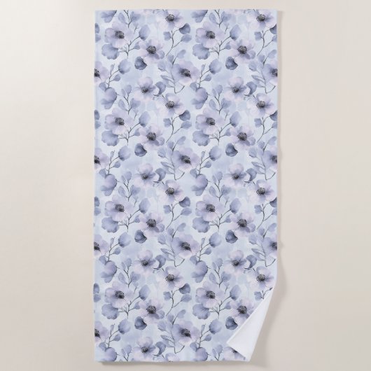 Paarse lavender Flowers Strandlaken (Voorkant)