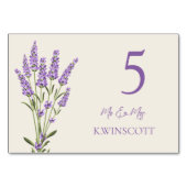 Paarse lavender Flowers Table Number Place card Kaart (Achterkant)
