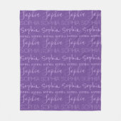 Paarse Lavender Girls Name Custom Personalized Fleece Deken (Voorkant)