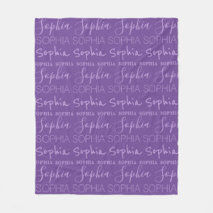 Paarse Lavender Girls Name Custom Personalized Fleece Deken