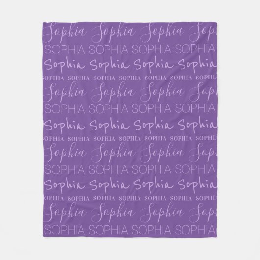 Paarse Lavender Girls Name Custom Personalized Fleece Deken (Voorkant)