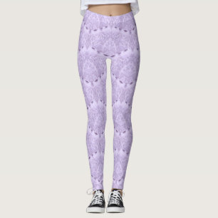 Paarse lavender Girly  Lace Pearls Patroon Leggings