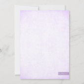 Paarse lavender Glitter Baby shower Uitnodiging (Achterkant)