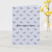 Paarse lavender Glitter Dragonflies Kaart (Gele Bloem)