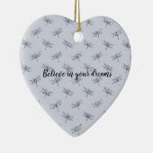 Paarse lavender Glitter Dragonflies Keramisch Ornament (Rechts)