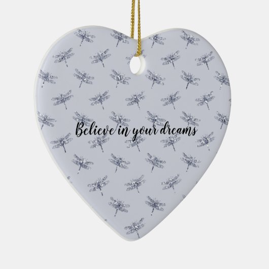 Paarse lavender Glitter Dragonflies Keramisch Ornament (Rechts)