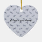 Paarse lavender Glitter Dragonflies Keramisch Ornament (Voorkant)