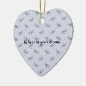 Paarse lavender Glitter Dragonflies Keramisch Ornament (Links)