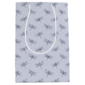 Paarse lavender Glitter Dragonflies Medium Cadeauzakje (Voorkant)