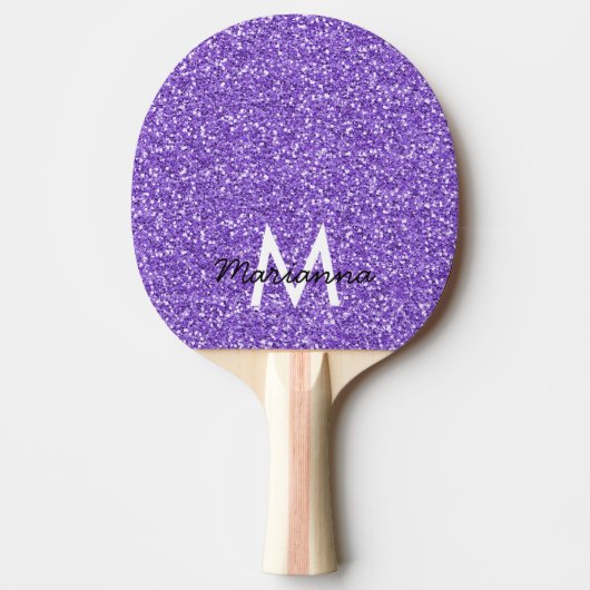 Paarse lavender Glitter Stijlvol Speciaal Tafeltennisbatje (Voorkant)