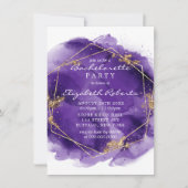 Paarse lavender Gold Paint Bachelorette Party IV Kaart (Voorkant)