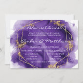 Paarse lavender Gold Paint Rehearsal Dinner Invita Kaart (Voorkant)
