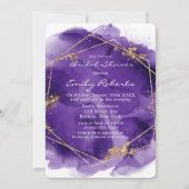 Paarse lavender Gold Paint Vrijgezellenfeest Invit Kaart (Voorkant)