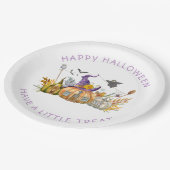 Paarse lavender Gold Witch's Pet pompoenhuis Papieren Bordje (Gekanteld)