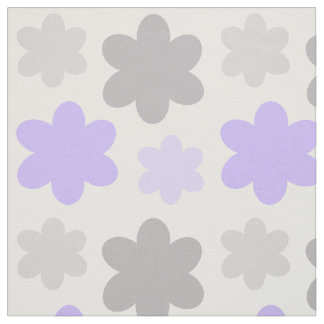 Paarse lavender Gray Floral Flower Stof