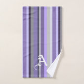 Paarse lavender Grey Verticaal gestreept op maat Bad Handdoek (Handdoek)