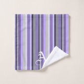 Paarse lavender Grey Verticaal gestreept op maat Bad Handdoek (Wasdoekje)