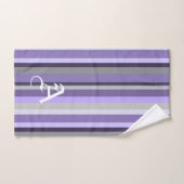 Paarse lavender Grey Verticaal gestreept op maat Bad Handdoek (Handdoek)
