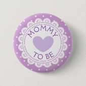 Paarse lavender Heart Polka Dot mama om Button te  (Voorkant)