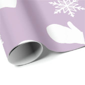 Paarse lavender Holiday Mittens en kerstPetten Cadeaupapier (Rol Hoek)