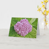 Paarse lavender Hydrangea Puff Note Kaart (Gele Bloem)