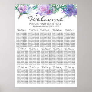 Paarse lavender Hydrangeas Weddenschappen Poster