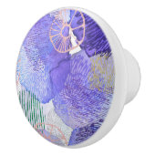 Paarse lavender, kleurrijk, abstract design keramische knop (Rechts)