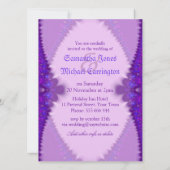 Paarse lavender Lace Elegant Wedding Invitations Kaart (Achterkant)