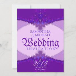 Paarse lavender Lace Elegant Wedding Invitations Kaart