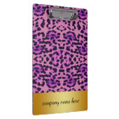 Paarse lavender Leopard Print met Gold Badge Klembord (Rechts)
