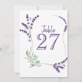 Paarse lavender Lila Flower Wedding Table Kaart (Voorkant)