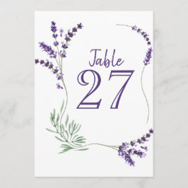 Paarse lavender Lila Flower Wedding Table Kaart