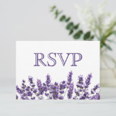 Paarse lavender Lila Vloerbruiloft RSVP (Staand voorkant)