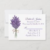 Paarse lavender Lila Vloerbruiloft RSVP (Achterkant)