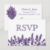 Paarse lavender Lila Vloerbruiloft RSVP (Voorkant / Achterkant)