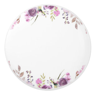 Paarse Lavender Lila Waterverf Floral Chic Keramische Knop