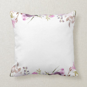 Paarse Lavender Lila Waterverf Floral Chic Kussen